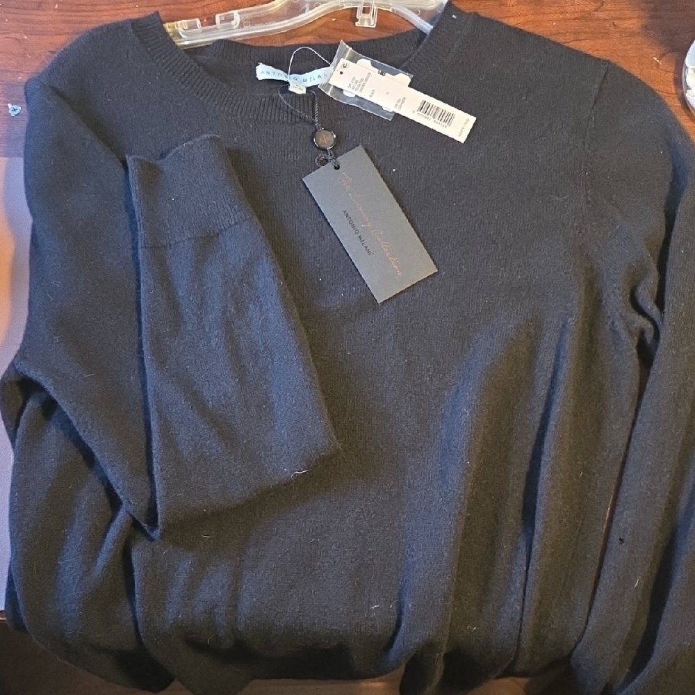 ANTONIO MELANI Elegant Black Crewneck Sweater